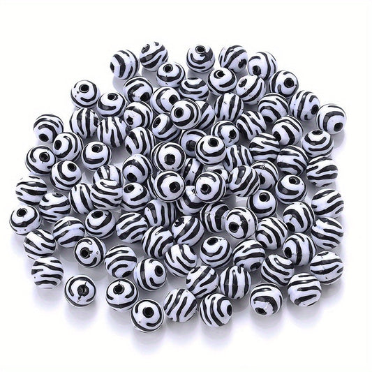 Zebra Stripe Acrylic Beads