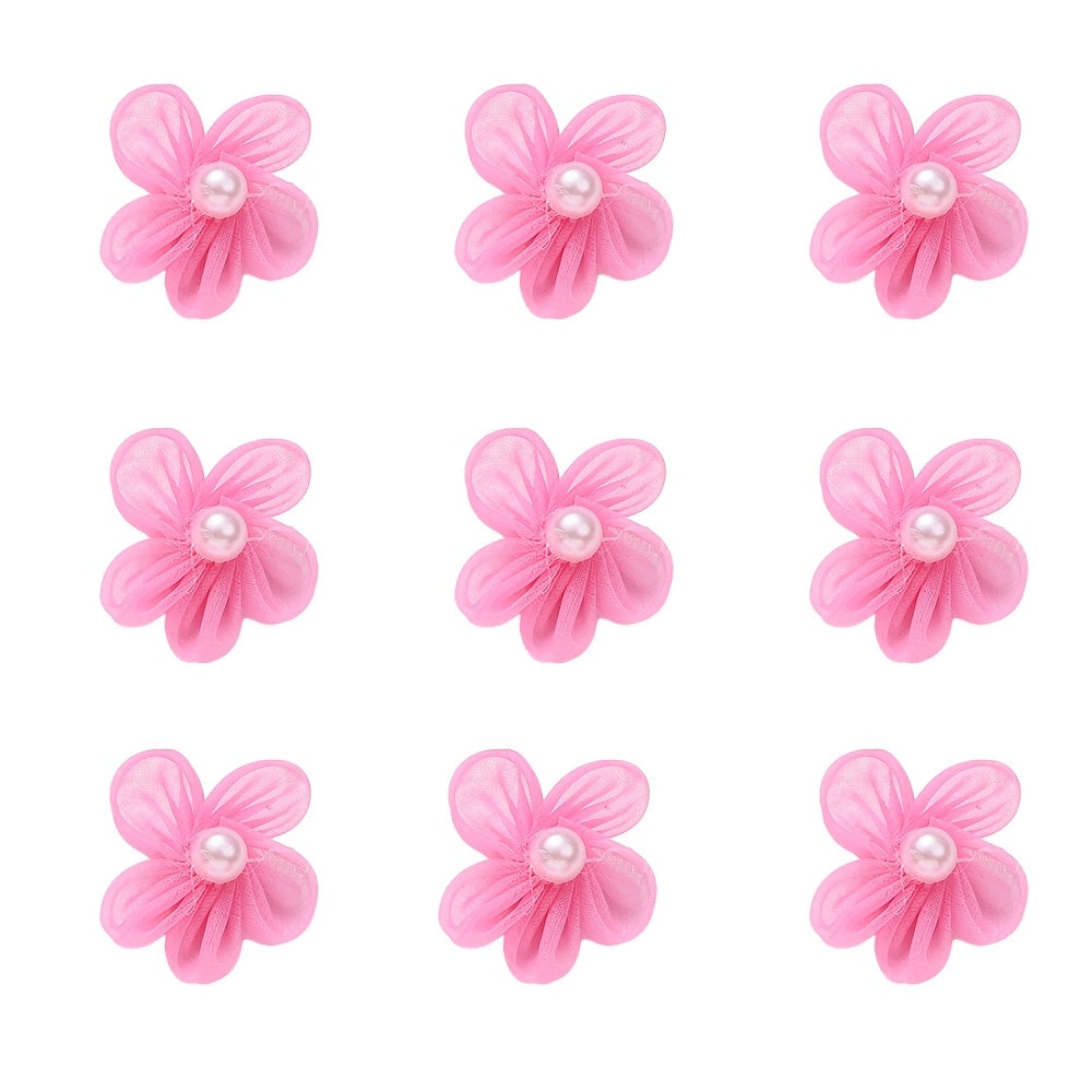 10PCS 23mm Fabric Five-Petal Flower Embellishment Set