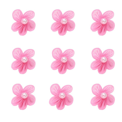 10PCS 23mm Fabric Five-Petal Flower Embellishment Set