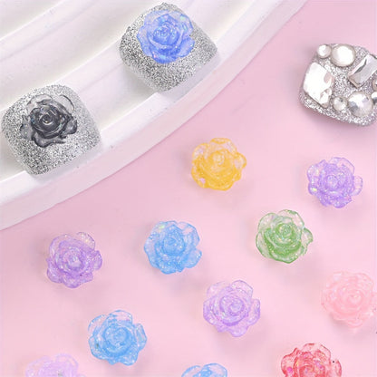 Fluorescent Camellia Acrylic Flatback Beads