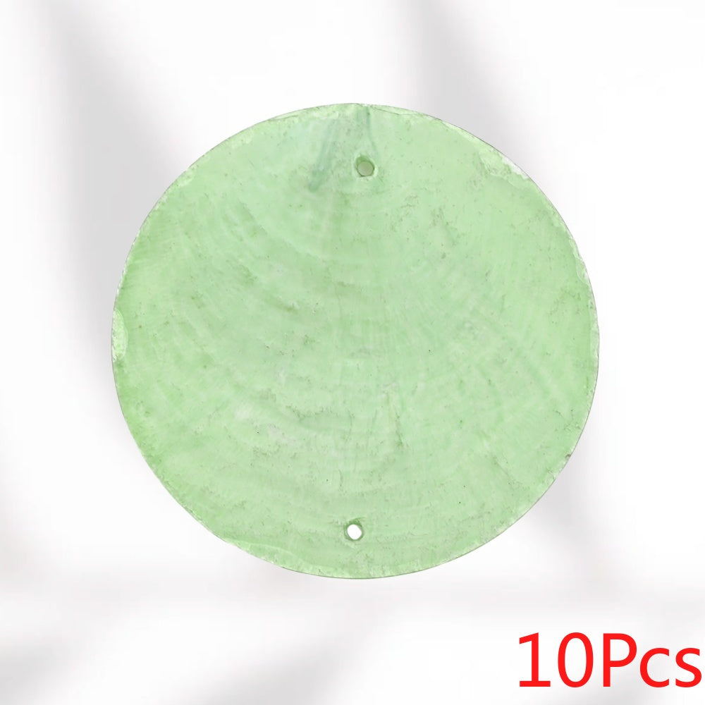 10-Piece Round Ocean Stone Pendants