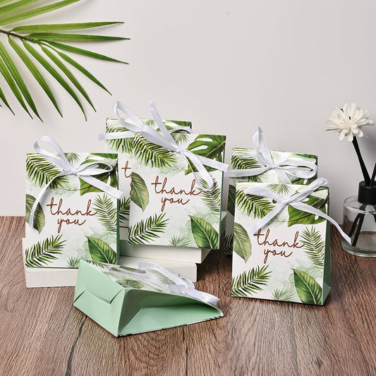 Green Leaf Thank You Gift Packaging Bags