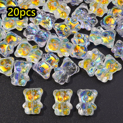 Transparent AB Bear Glass Beads