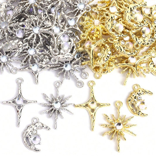 Aurora Colorful Rhinestone Alloy Charms