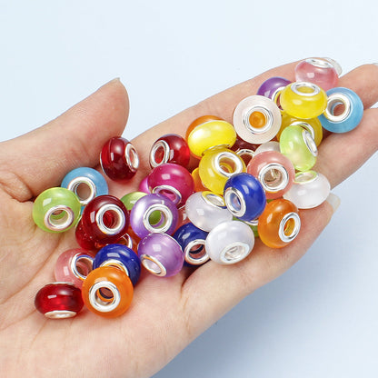 100pcs 9x14mm Big Hole Cat Eye Acrylic Beads