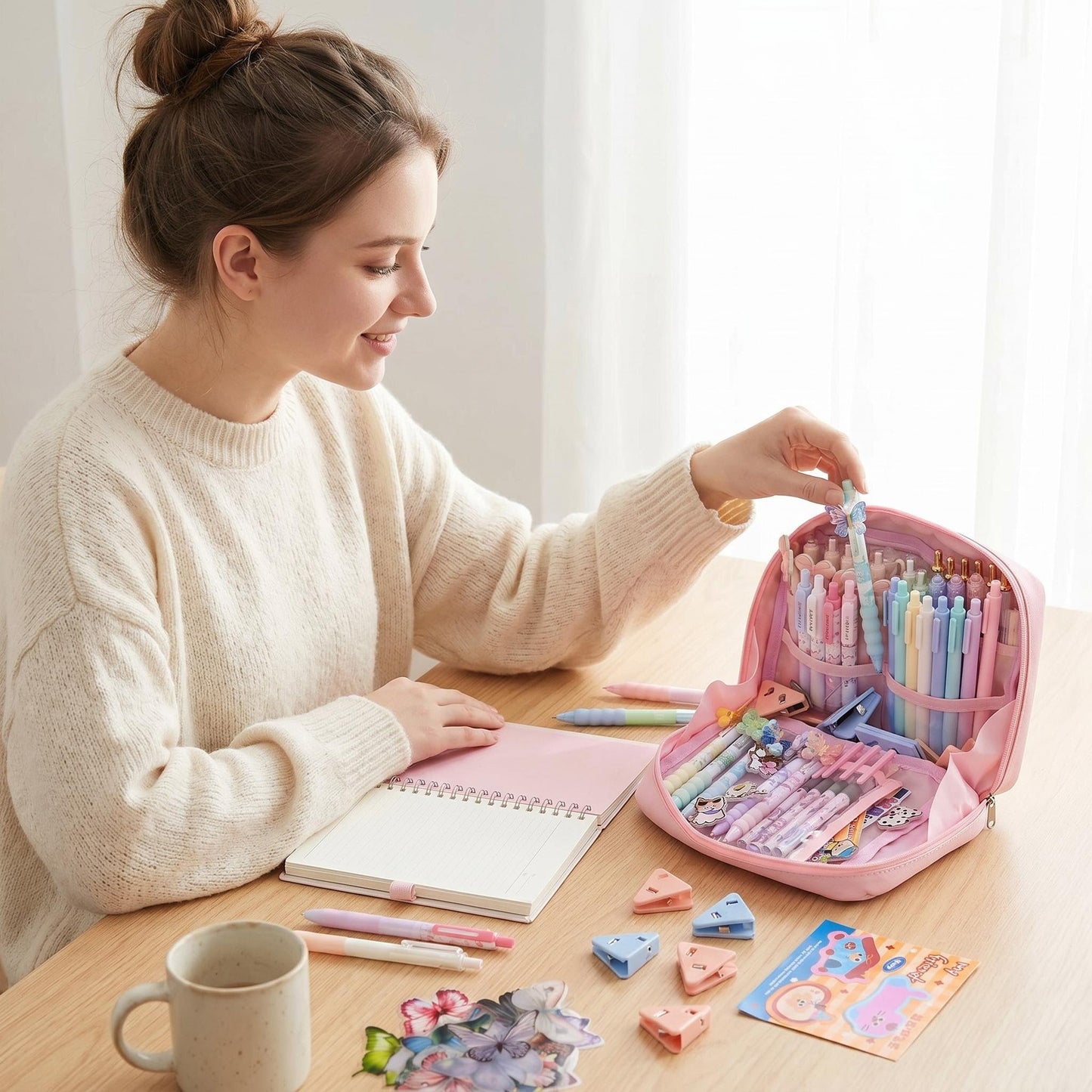 130PCS Writing & Stationery Gift Set with Pen Case