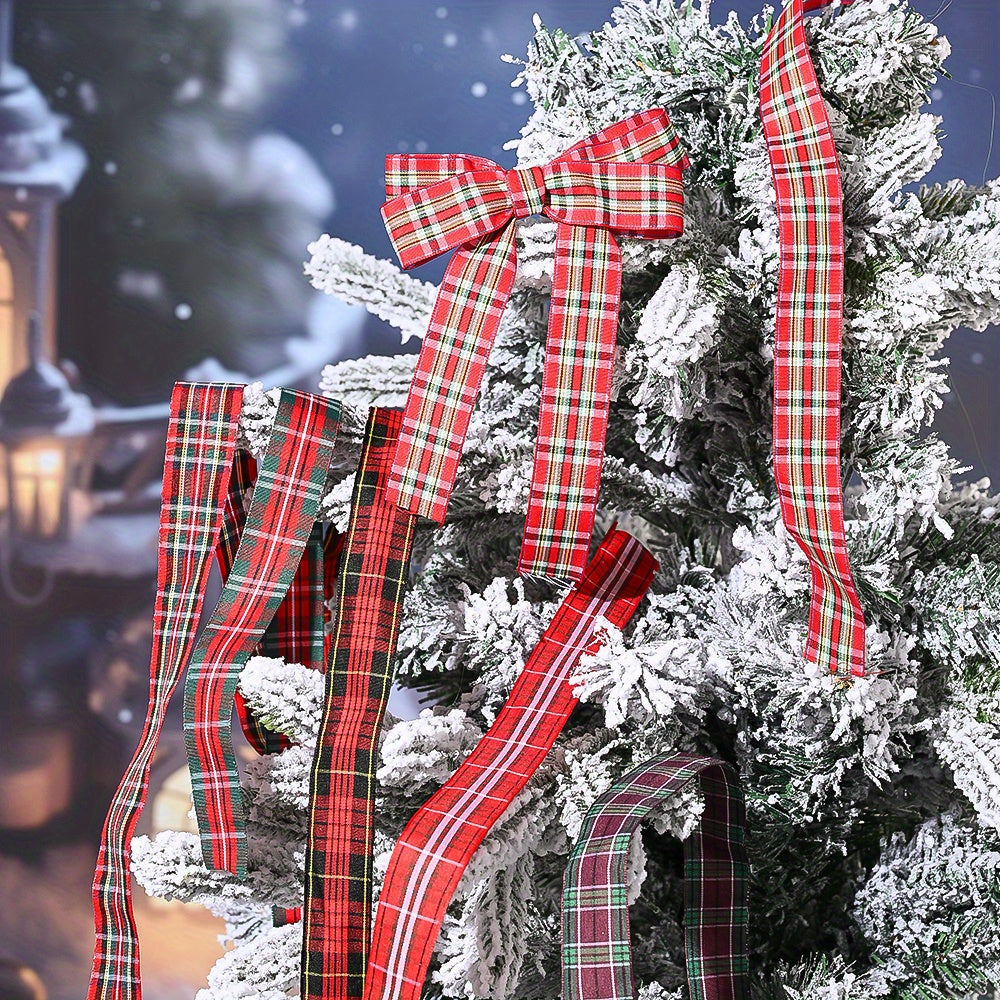 Christmas Plaid Polyester Ribbon