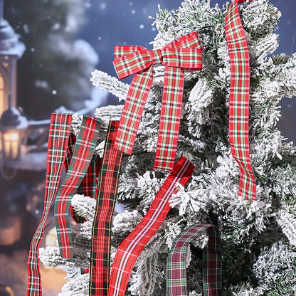 Christmas Plaid Polyester Ribbon