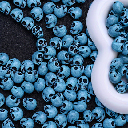 Blue Skull Acrylic Beads
