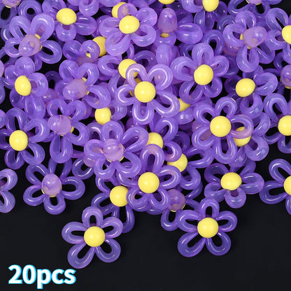 Macaron Color Flower Acrylic Beads