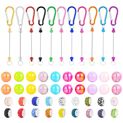 D-Shaped Beadable Keychain Kits