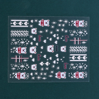 Christmas 5D Relief Nail Art Stickers
