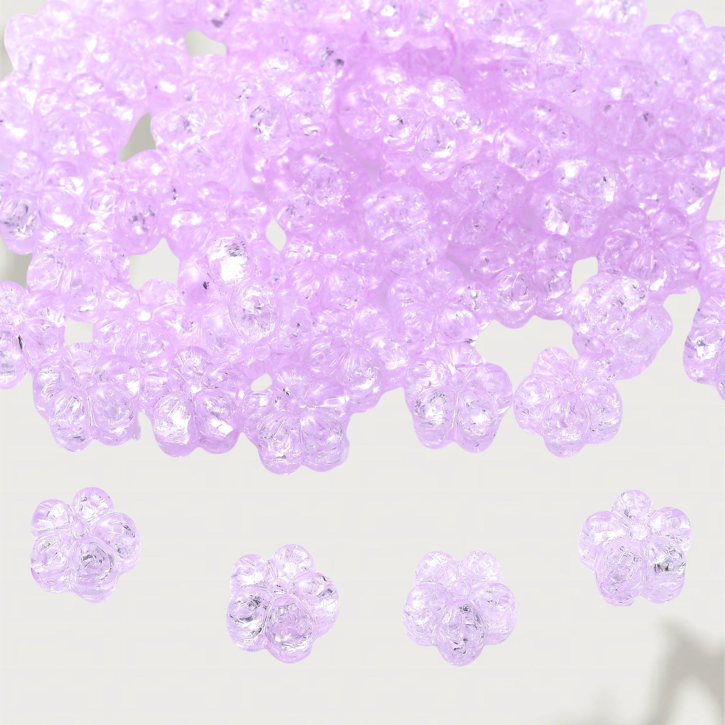 Clear Acrylic Flower Spacer Beads
