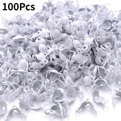 100/200pcs 4x8mm Ball Chain Connector Crimp Beads