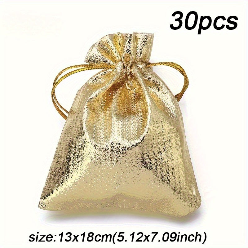 30-Piece Gold & Silver Drawstring Jewelry Gift Bags