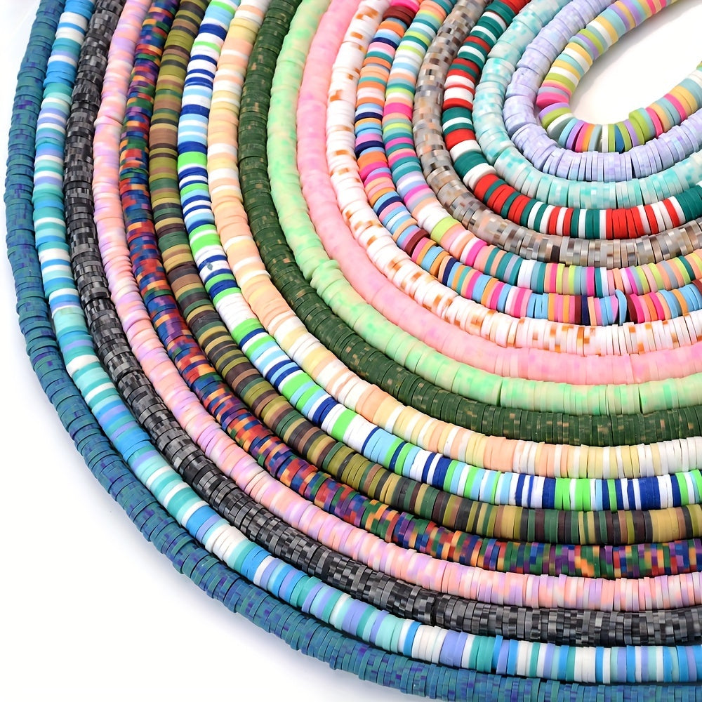 Mixed Color Polymer Clay Flat Beads