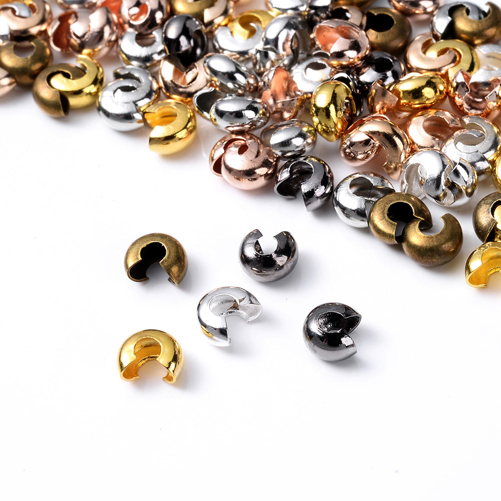 100pcs Copper Round Crimp Cover Beads