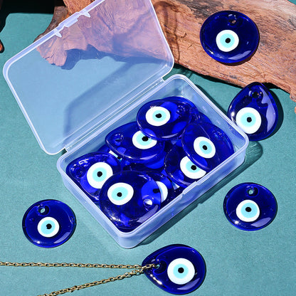 15PCS Blue Evil Eye Glaze Charm Set