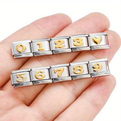 Golden Arabic Numeral Bracelet Module