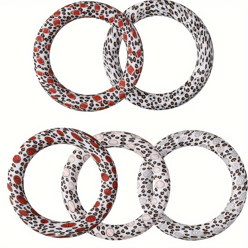 Leopard Print Silicone Ring Beads
