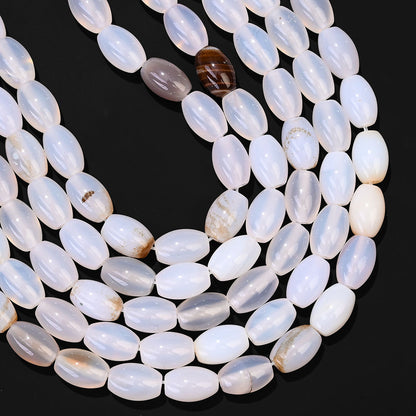 32pcs/strand 8x12mm Natural Agate Rice Shaped Beads
