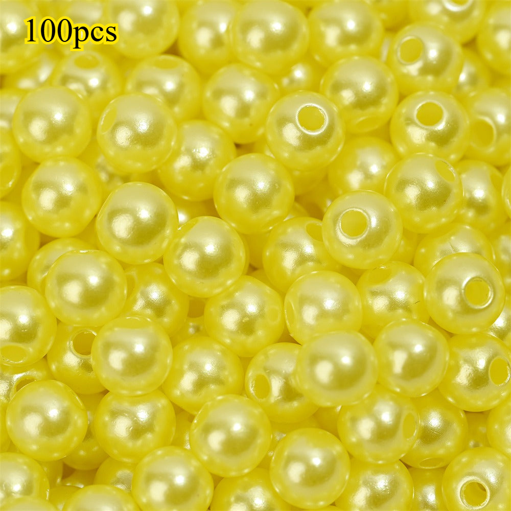 100pcs Random Colorful 8mm Round Acrylic Spacer Beads