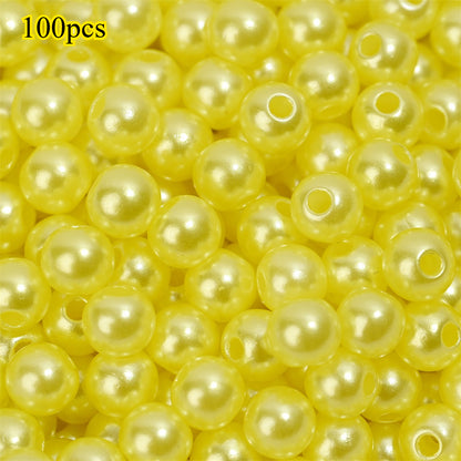100pcs Random Colorful 8mm Round Acrylic Spacer Beads