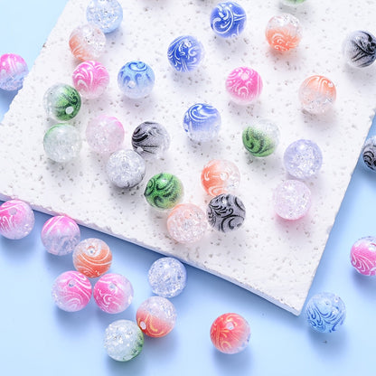 10mm Acrylic Gradient Cracked Beads - DIY Jewelry Making Kit for Bracelets