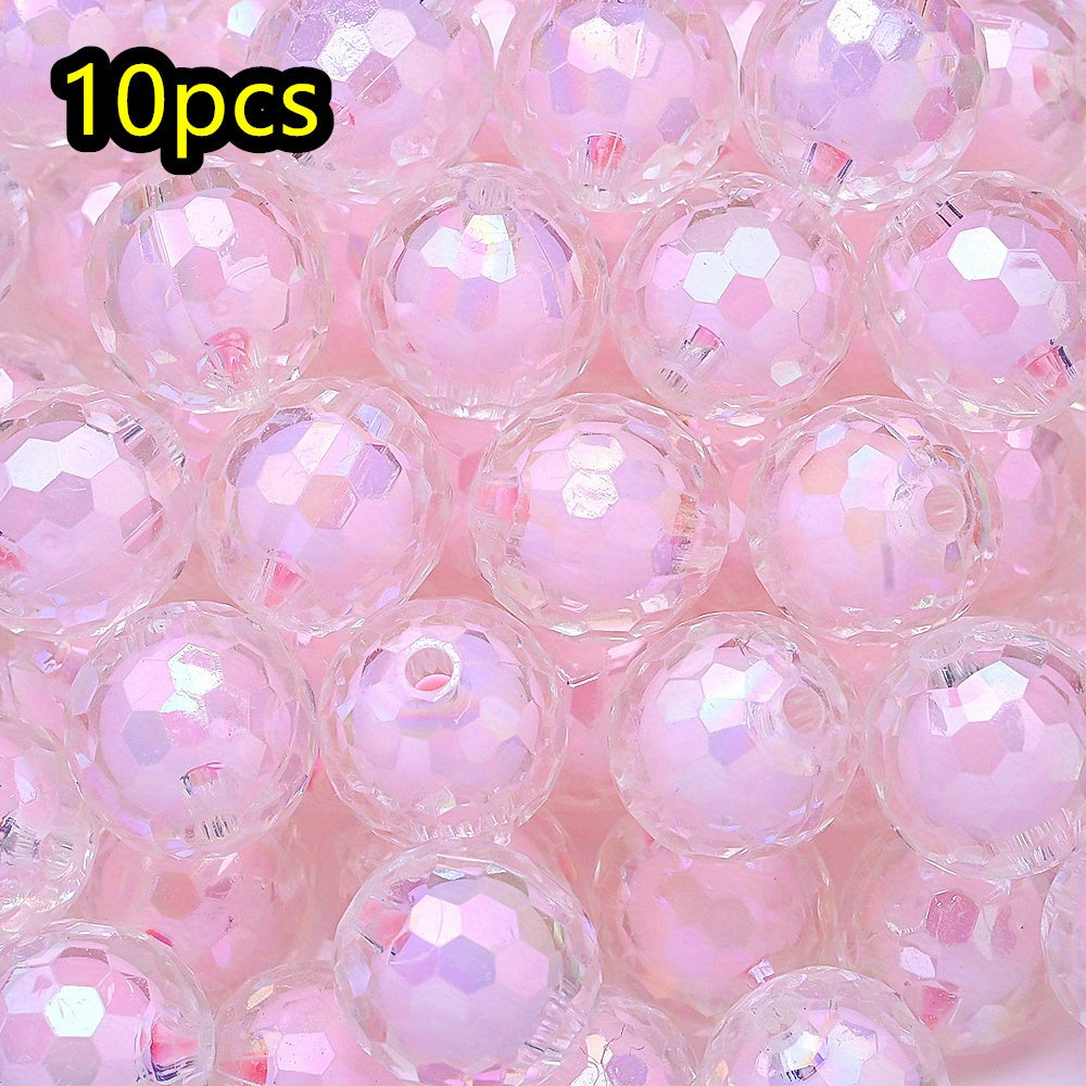 10pcs 16mm Y2K Multi-Sections Transparent Acrylic Disco Ball Beads