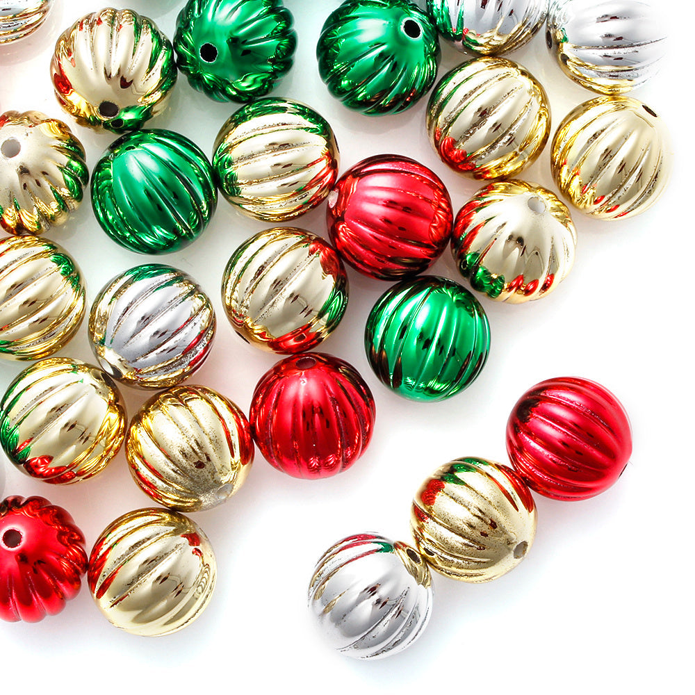 Pumpkin Round Acrylic Beads