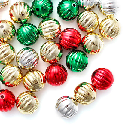 Pumpkin Round Acrylic Beads