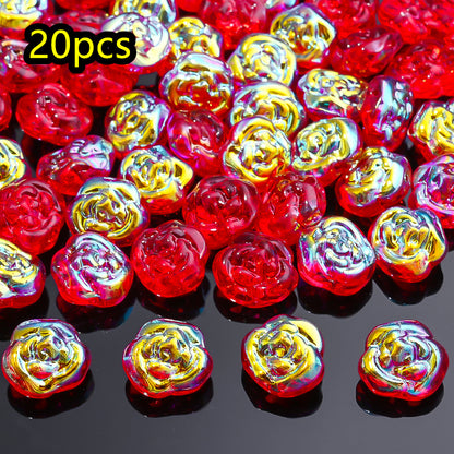 AB Rose Lampwork Beads