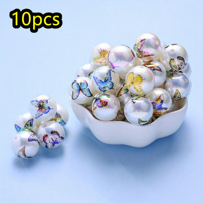 10pcs 16mm Bohemian Shiny Butterfly Acrylic Beads