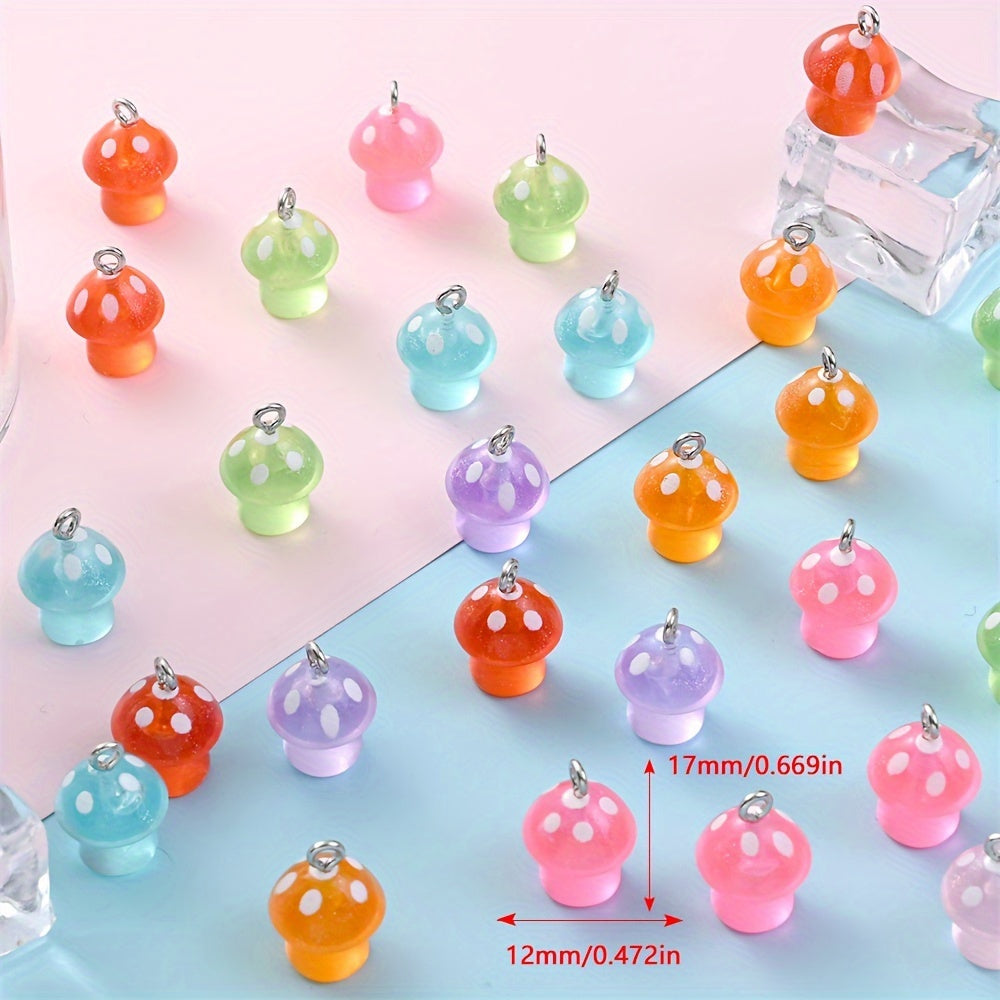 Luminous Mushroom Acrylic Charm Beads