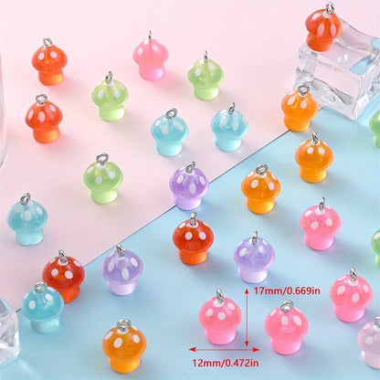 Luminous Mushroom Acrylic Charm Beads