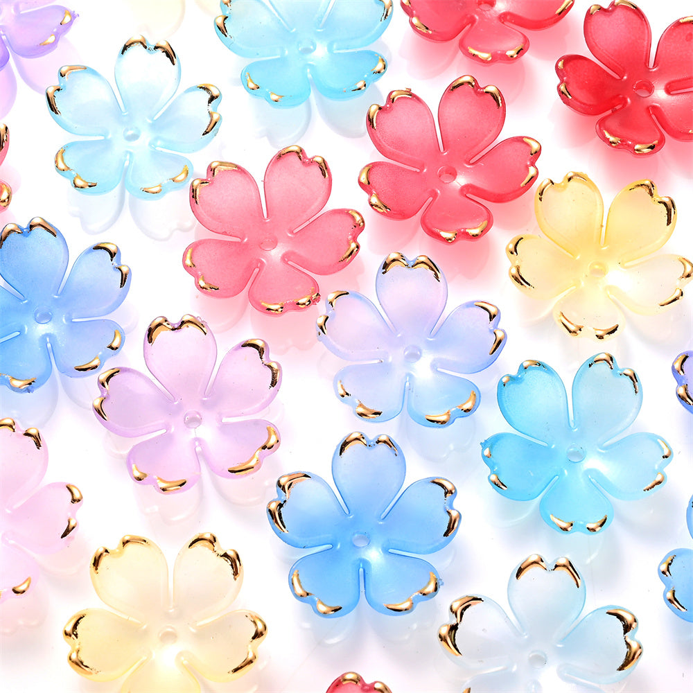 200pcs 18x19mm Acrylic Flower Beads
