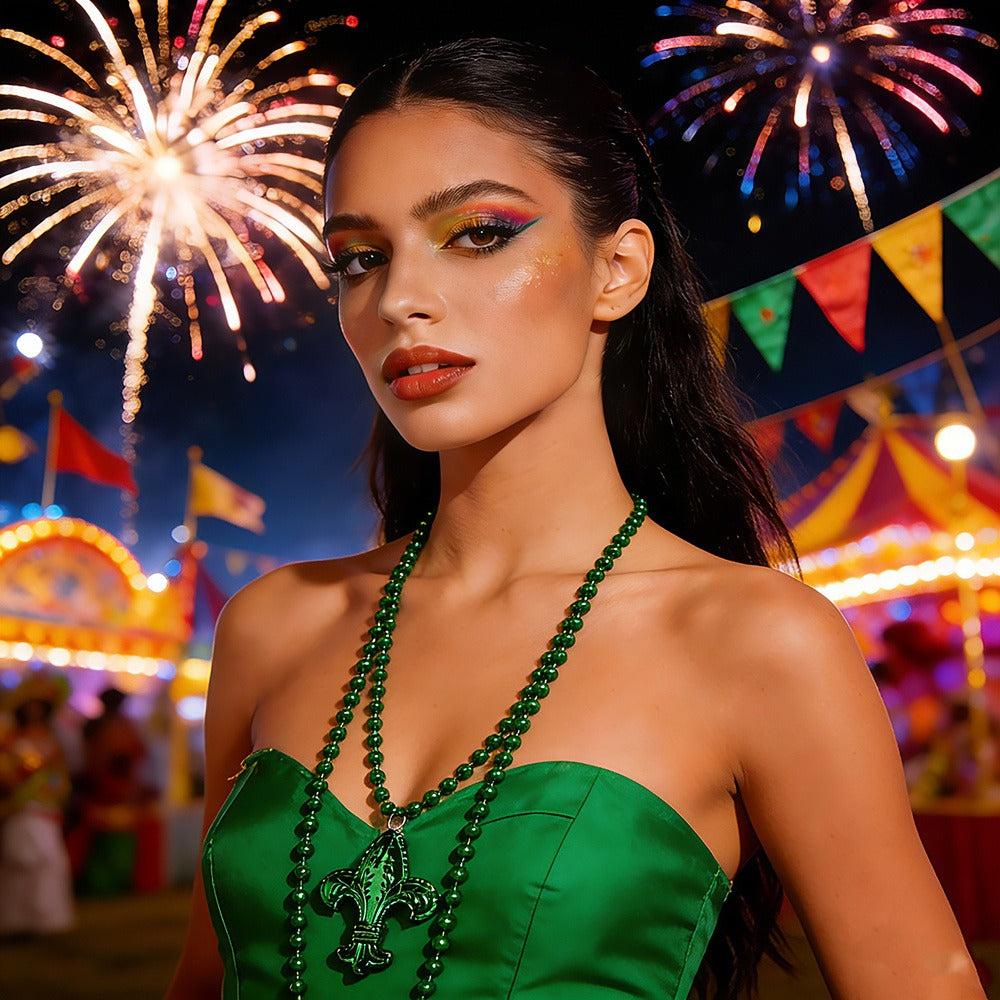 Mardi Gras Carnival Beaded Crown Necklaces