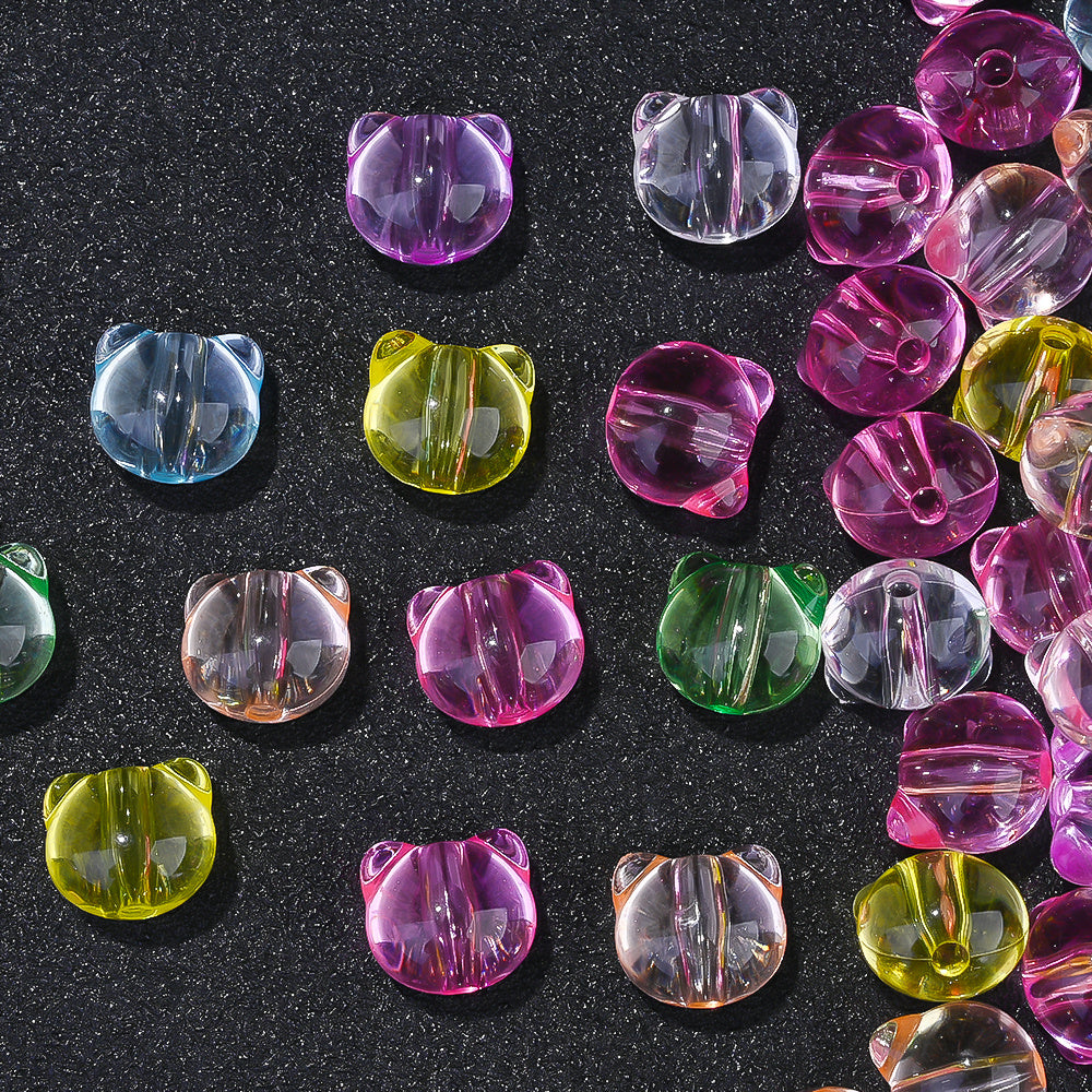 30pcs 12x13mm Cat Head Acrylic Beads