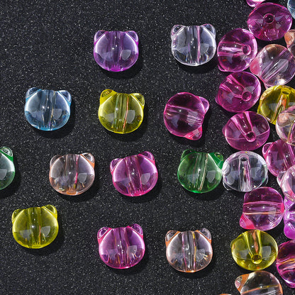 30pcs 12x13mm Cat Head Acrylic Beads