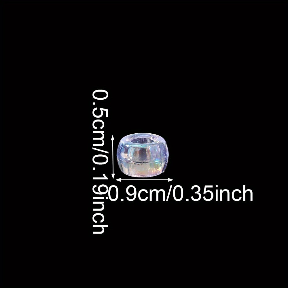 100pcs 5x9mm Shiny Laser Color Acrylic Pony Beads
