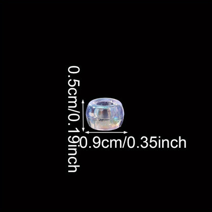 100pcs 5x9mm Shiny Laser Color Acrylic Pony Beads