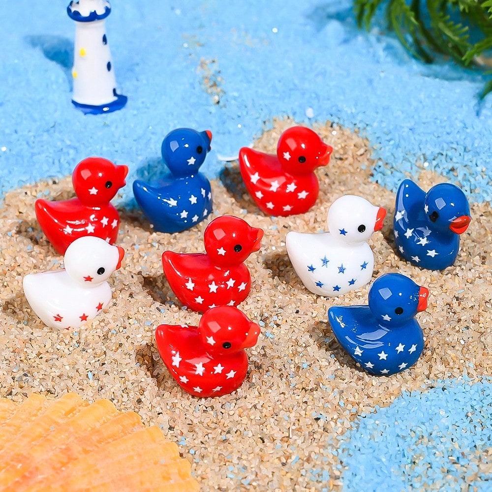Patriotic Resin Duck Flatback Charms
