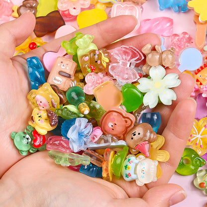 96pcs Rainbow Theme Acrylic Flatback Beads