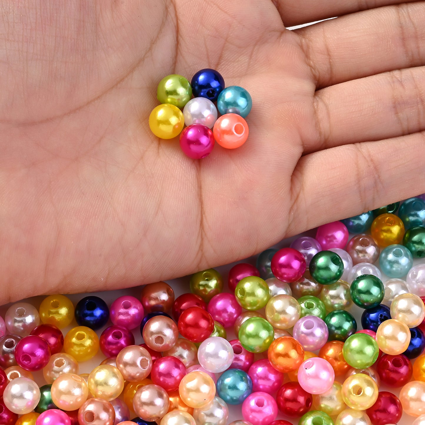 100pcs Random Colorful 8mm Round Acrylic Spacer Beads