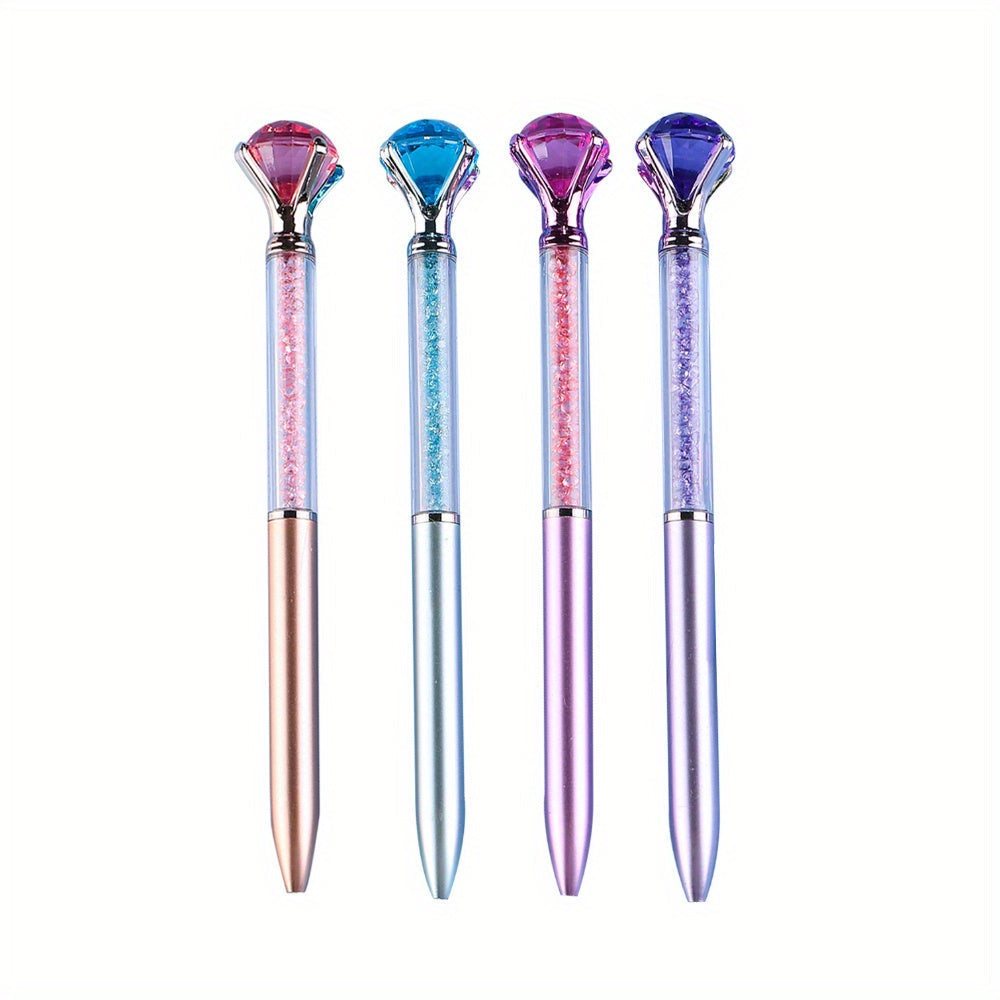 12-Piece Artificial Crystal Rotating Ballpoint Pens