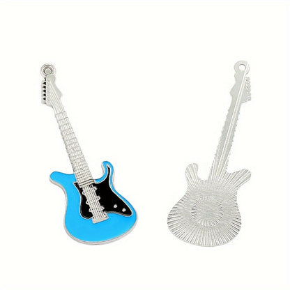 2PCS 7.4×2.6cm Antique Guitar Alloy Pendant Set