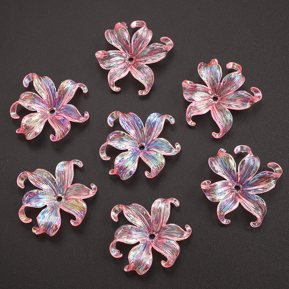 Acrylic AB Iridescent Petal Beads