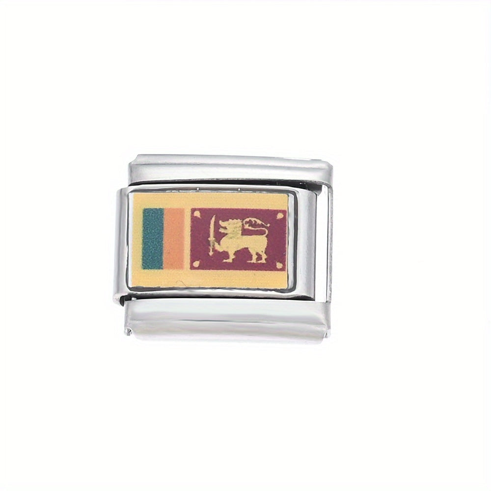 World Flag Alloy Bracelet Module