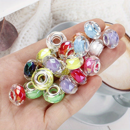 20PCS 15mm AB Highlight Clear Acrylic Wheel Beads