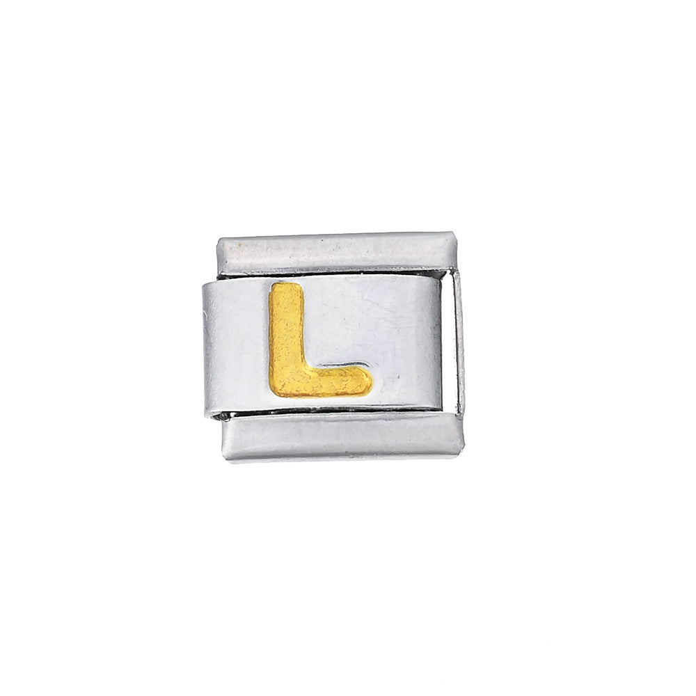 A-Z English Letter Stainless Steel Italian Charm Links